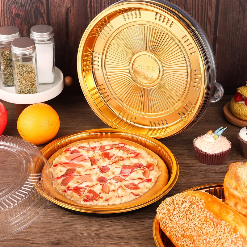 Yoiemivy 24 Pack Disposable Pie Carrier with Clear Lid, 9''