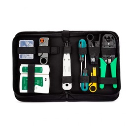 Kit de Herramientas de Mantenimiento de ReparacióN de Cables de Red con Pelacables, Probador del Cable de la Red, Crimpadora Prensador de Conectores de Rj45/Rj12/Rj11Cat6, Kit de Comprobador de Cables
