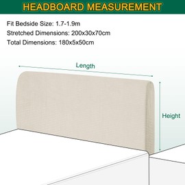 sourcing map Bed Headboard Slipcover, 1.8m Stretch Bed Headboard Cover Dustproof Protector Cover Jacquard Furniture Cover for 1.7-1.9m Headboard, Yellow
