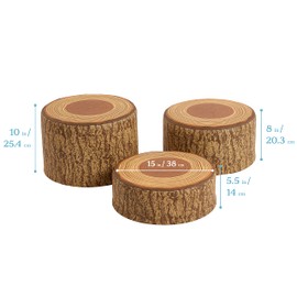 ECR4Kids SoftZone Tree Stump Stool Set, Flexible Seating, Chocolate, 3-Piece