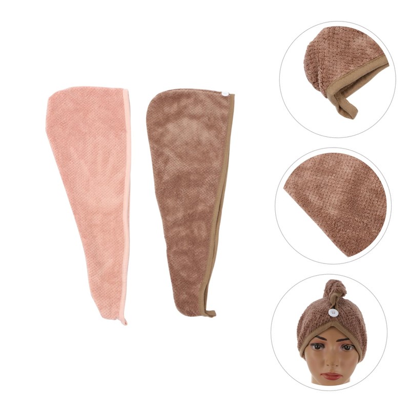SAFIGLE 2pcs Microfiber Hair Drying Caps Fast Drying Towel Wraps