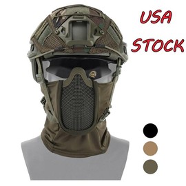 Tactical Gear Breathable Balaclava Mesh Mask Ninja Style Full Face Airsoft Mask - Color: Khaki