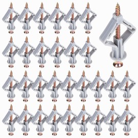 Gueenky Pack of 100 Plasterboard Dowels with Screws, Cavity Dowels, Drywall Dowels, Rigypsum Dowels with Screws, Drywall Anchors with Screws for Plasterboard, Plasterboard, Cavity Wall