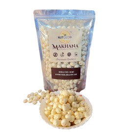 Nutglow Makhana Healthy Protein Snacks | Gluten Free Plant Based Roasted & Flavoured Crisps (Pack of 1) | Fox Nuts | High Protein/Fiber | Healthy Snacks | Popped Lotus Seed - Cream & Onion | 7 Oz