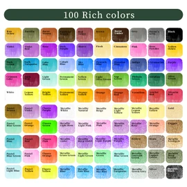 Artecho Watercolor Paint Set 100 Colors with Metallic in Portable Box, Paint Kit with Watercolor Papers and Brushes, Water Color Set for Beginners & Professionals