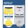 MaaMgic Mens 2 in 1 Swimming Shorts 4 Way Stretch