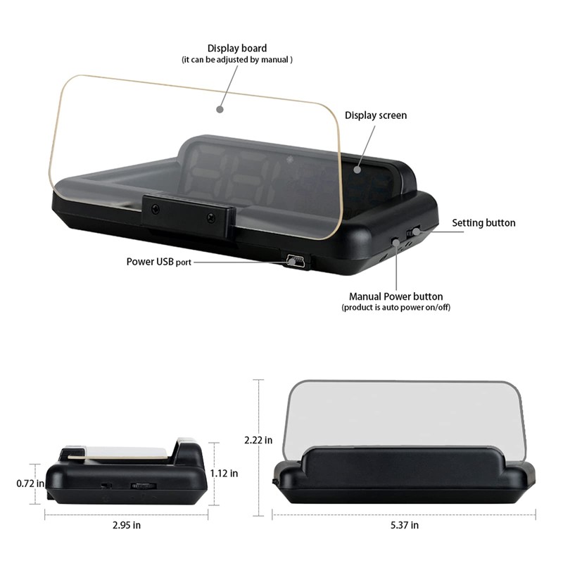 wiiyii Heads up Display for Cars, C500 Car Digital GPS