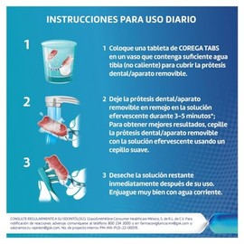 Corega Tabletas Limpiadoras 3 Minutos, Limpiador de Prtesis Dentales, 30 Tabletas Efervescentes                                                       