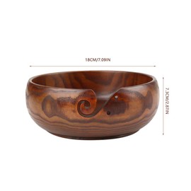Jenngaoo Yarn Bowl, Natural Hand-made Crafted Wooden Large Yarn Bowl Storage Craft Crochet Kit Organizer for Knitting Crochet Home Decor(7'')