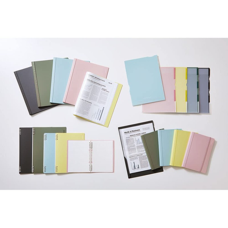 Kingjim CN5894H Clear File Compaq A4 Bi-Fold, 10 Pockets, Yellow