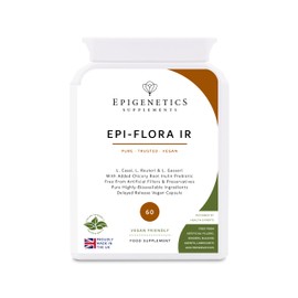 Epi-Flora IR | L. Casei, L. Gasseri & L. Reuteri + Chicory Root Prebiotic (Inulin) | 60 Vegan Vegetable Capsules UK Made | 2 Month Supply