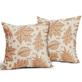 Aytipun Fall Pillow Covers 20x20 Set of 2 Burnt Orange Maple Leaf Thanksgiving Decorative Pillowcases Outdoor Throw Cushion Case Sofa Couch Bed Decor