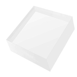 Missartist Clear Solid Acrylic Block ，Diamond Polished Acrylic Cube Display Stand ，Jewelry Ring Display Organizer (2" x 4" x 4")