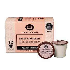 White Chocolate Strawberry Decaf Coffee Pods by Coffee Beanery | 12ct Medium Roast Arbica Coffee