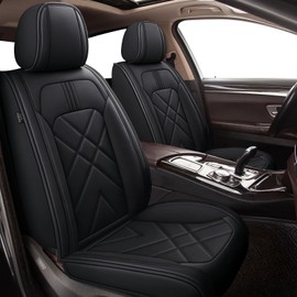 TTX LIGHTING Car Seat Covers Fit for Hyundai Tucson 2005-2024 2025 - Breathable Leather Waterproof 2 Front Seat Protector (Black)