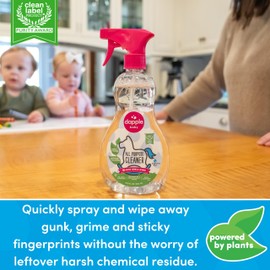 Dapple Baby All Purpose Cleaning Spray, Hypoallergenic for Toys, High Chairs, Swings, Counters, Powered by Plants, 1 Pump Included, Fragrance Free, 16.9 Fl Oz (Pack of 2) + 30 Count Wipes