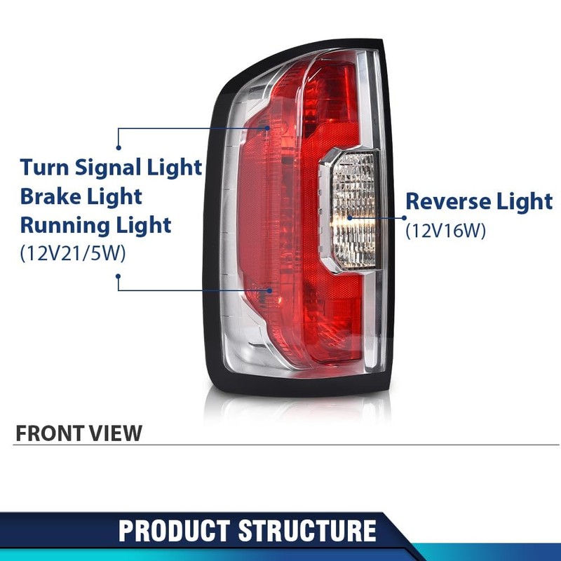 PIT66 Tail Lights w/Bulbs Compatible with GMC Canyon 2017 2018