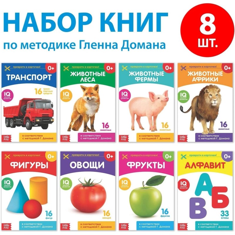 Doman Method Russian Flashcard Book Set for Learning Set -