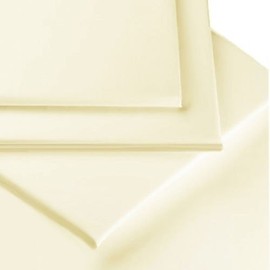 [hachette] 16" EXTRA DEEP FITTED SHEET DOUBLE SIZE CREAM 100% EGYPTIAN COTTON 200 THREAD COUNT