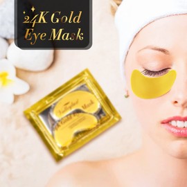 24K Gold Eye Pads, Golden Cooling Moisturising Eye Mask for Dark Circles Puffiness Puffy Eyes, Anti-Ageing Gel Pads for Self-Care for Wrinkles, Dark Circles and Eye Bags