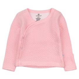 HonestBaby Side-Snap Matelasse Mini Quilted Top in Cozy 100% Organic Cotton Infant Baby Boys, Girls, Unisex, Pink, 6-9 Months