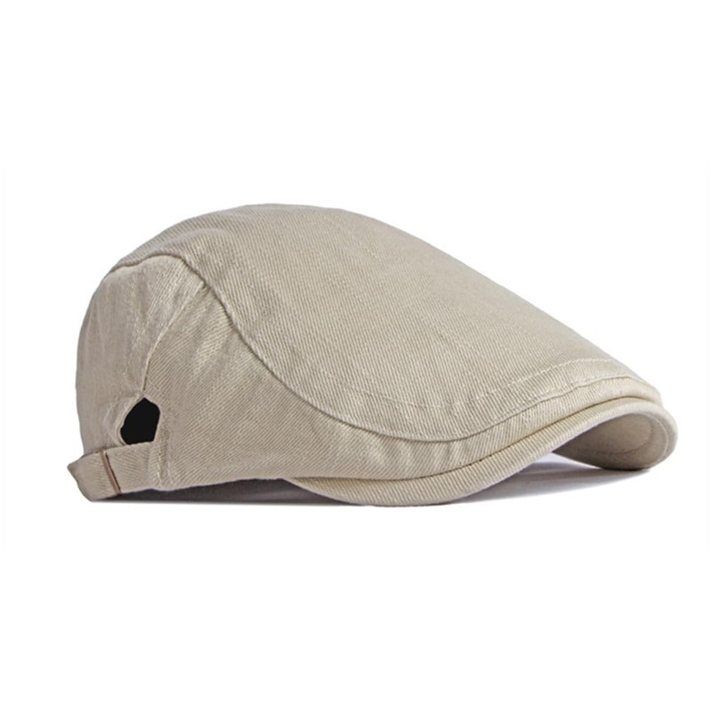 BUDUBIBI Cotton Beret Flat Cap Men's Summer Peaked Cap Newsboy