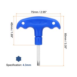 sourcing map Golf Spike Wrench Tool 4.3mm Golf Torque Wrench Stainless Steel Golf Head Adjustment Tool Golf Driver Torque Tool with Triangle Tip for Golf Drivers and Head Weight, Blue