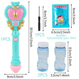 Mecctuck Bubble Machine, Bubble Gun, Bubble Machine, Children's Soap Bubble Gun with 100 ml Soap Bubbles Liquid, Soap Bubbles Rod for Party, Birthday, Wedding