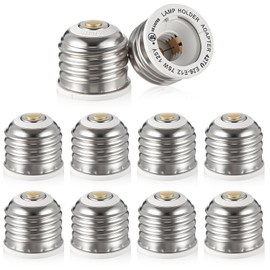 Glooglitter 10 Pcs UL-Listed E26 to E12 Socket Adapter Medium to Candelabra Light Bulb Socket Screw Bulb Converter, Maximum Wattage 75W, 200℃ Heat Resistant