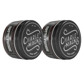 Charlemagne Matte Hair Pomade for Men - 2 x 100 ml, Medium Hold, Leather Fragrance, Water-Based Hair Pomade for Men, Hair Styling Mat Pomade for Men, Developed by Hairdressers, Made in Germany