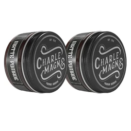 Charlemagne Matte Hair Pomade for Men - 2 x 100 ml, Medium Hold, Leather Fragrance, Water-Based Hair Pomade for Men, Hair Styling Mat Pomade for Men, Developed by Hairdressers, Made in Germany