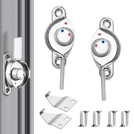 UrbanPulse Crescent Lock, Window Lock, Crescent Lock for Aluminum Sashes, 2-Pack, Left and Right Sash Lock, Window Auxiliary Lock, Cam Latch Handle, Slide, Crescent Replacement Lock, Screws, Lock
