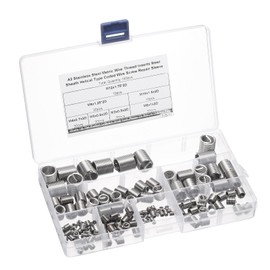 sourcing map 140pcs Wire Thread Insert Kit M3 M4 M5 M6 M8 M10 M12 (2D) Metric 304 Stainless Steel Helical Inserts Coiled Thread Repair Kit Wire Threaded Sleeve Sheath for Mechanical Equipment