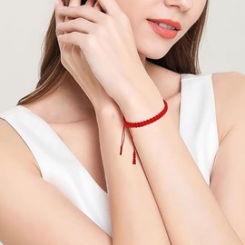 Stocking Stuffers Holiday Outfits for Women 2024 Red String Bracelets Red Cord Bracelet Pulseras Rojas de Proteccion para Mujer Adjustable Red Protection Bracelet Good Luck Buddisth String Amulet Knot Bracelet for Protection Womens Girls
