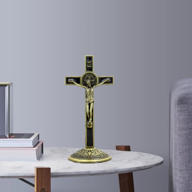WeiLaiKeQi Crucifix with Base ST Crucifix Jesus Statue Durable Craftsmanship