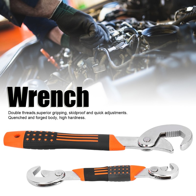 2Pcs/Set Adjustable Quick Open Wrench Multi Function Non Slip Grip