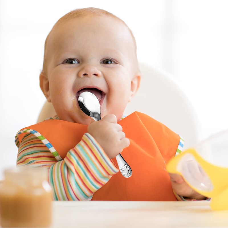 15 utensilios para niños pequeños, juego de cubiertos de acero