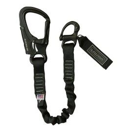 Fusion Tactical Elastic Sling Retention Helo Lanyard with Snap Hook Shackle 23KN, Black, 2' 24" x 1" (LH-32-8001-2999-BK24)