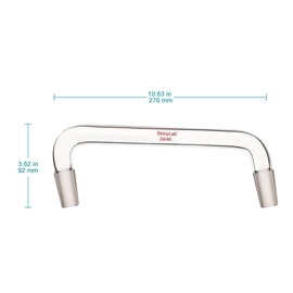 stonylab Glass Distilling Adapter, Borosilicate Glass 75 Degree and 105 Degree Bent Chemistry Adapter with 24/40 Standard Taper Inner Joints, 200 mm Length
