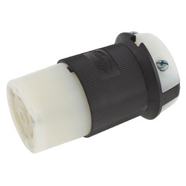 Hubbell Wiring Device-Kellems HBL2613 Connector Body; 30 A; 125 VAC; L5-30R (NEMA); Black/White; 0.360 to 0.930 in.