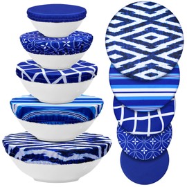 10 Pack Cloth Bowl Covers for Bread Rising Reusable Fabric Bowl Covers 5 Size Stretch Elastic Food Storage Container Covers Cotton Bread Bowl Covers Reusable Lids for Food, Fruits, Leftover(Stylish)