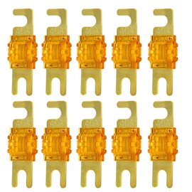 ZOOKOTO 10 Pack MANL ANL Fuse 20A 30A 40A 50A 60A 80A 100A 150A Mini ANL Fuse (Gold, 40A)