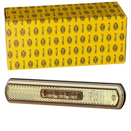 HELLA 2PS 013 300-101 Side Marker Light - Shapeline Tech - LED - 12/24V - Bolted - Lens Colour: Yellow - Cable: 450mm - Plug: AMP - left/right
