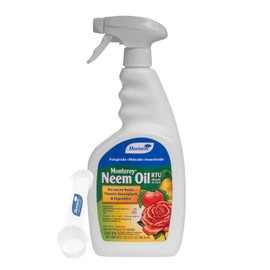 Monterey Neem Oil RTU – 32oz Fungicide/Insecticide/Miticide – Controls Black Spot, Powdery Mildew, Rust, Spider Mites, Aphids, and More – Bunded with Garden Measure Spoon