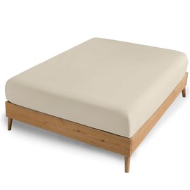 AMEHA Super King Fitted Sheet - Cream Bed Sheets Extra Deep Pocket 16 inch (40 cm) made of Soft Brushed Microfiber for Super King Bed – Easy Care Shrinkage and Fade Resistant