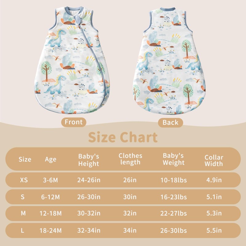 usbettas Baby Sleep Sack 6-12 Months, 2.5 TOG Toddler Sleep