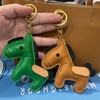 [Yocipa] Cute Genuine Leather Horse Keychain with Horse Design Charm