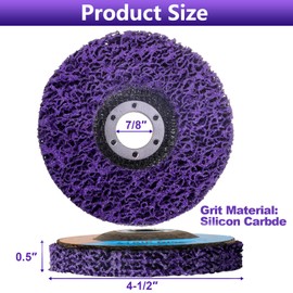 WENORA 5 Pack Strip Discs Stripping Wheel for Angle Grinder, 4-1/2" x 7/8" Rust Remover Discs, Clean and Remove Paint Coating Rust Welds Oxidation(Purple)