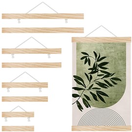 Pack of 4 Poster Strips, 11/15/21/31 cm Magnetic Poster Strip, Poster Strips, Wooden Poster Hanger, Frame Picture Strip, Clamp Strip, Poster Roll for Hanging Posters, Fotosk