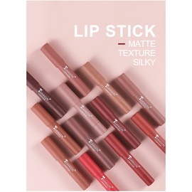 Lipstick Set, 3 Pieces Lipstick Set Lip Kit Matte Velvet Lip Glaze, Durable Lipstick, Waterproof Matte Nude Lipstick, Beauty Lip Gloss, Non-Stick Cup Sexy Colours Lipsticks (04)